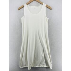 EILEEN FISHER Dress PP Petite Stretch Organic Cotton Sundress Shift White USA